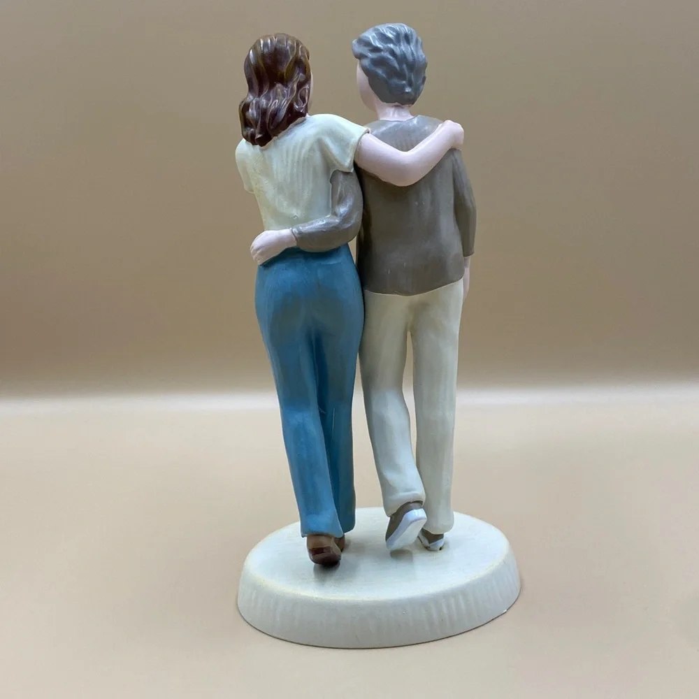 Heartfelt Mother and Daughter Figurine. Elderly. Senior